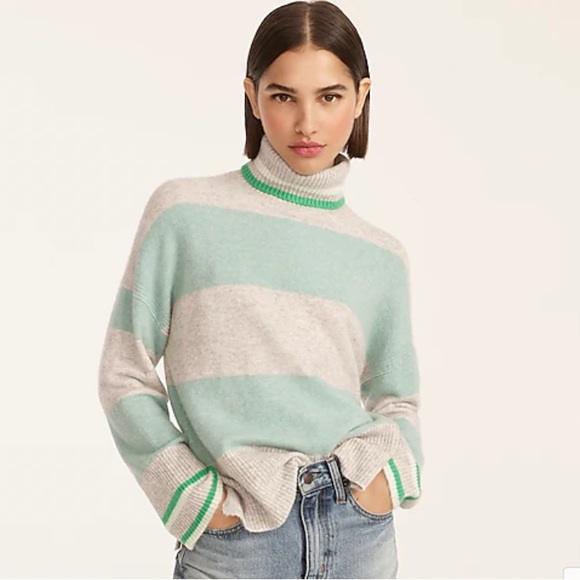 J. Crew Sweaters J Crew Stripped Turtleneck Sweater In Super Soft
